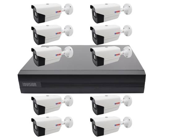 Sistem de supraveghere 10 camere rovision oem hikvision 2mp full hd, ir 40m, dvr pentabrid 16 canale, inteligenta artificiala