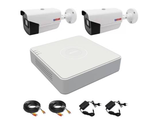 Sistem de supraveghere video 2 camere rovision oem hikvision full hd, ir40m, dvr 4 canale, accesorii