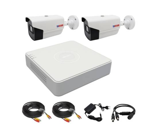 Sistem supraveghere 2 camere rovision oem hikvision 2mp, full hd, ir 40m, dvr 4 canale 1080p lite, accesorii incluse