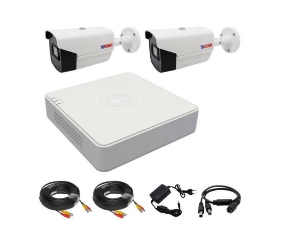 Sistem supraveghere 2 camere rovision oem hikvision 2mp, full hd, ir 40m, dvr 4 canale 4mp lite, accesorii incluse