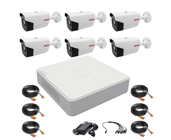 Sistem supraveghere 6 camere rovision oem hikvision 2mp full hd, dvr 8 canale, accesorii incluse