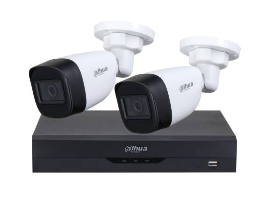 Sistem supraveghere dahua 2 camere exterior 5mp, dvr xvr 4 canale, 5mp