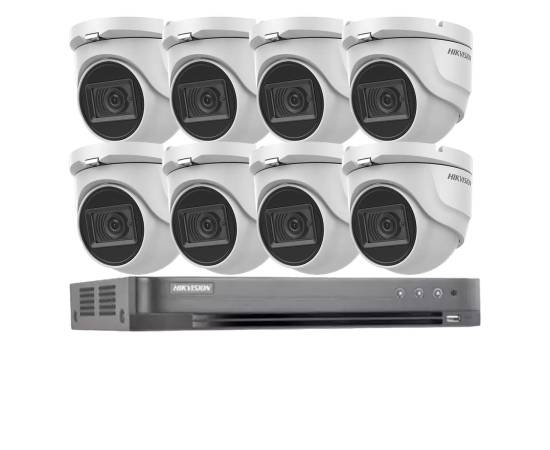 Sistem supraveghere hikvision basic 8 camere 4 in 1, 8mp, ir 30m, dvr 8 canale 4k, 8mp hikvision