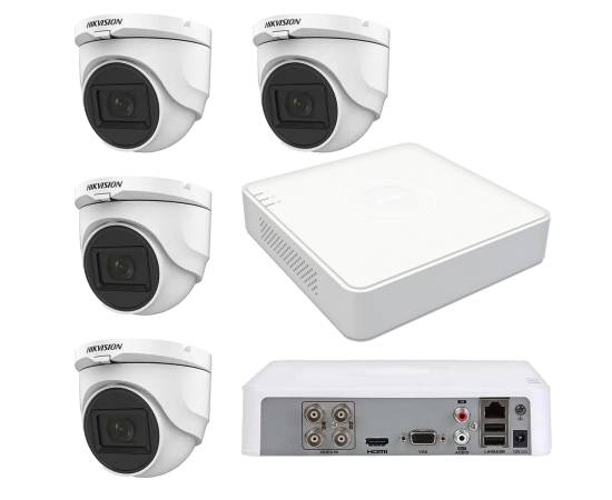 Sistem supraveghere hikvision interior 4 camere 2mp, 2.8mm, ir 30m, 4 in 1, dvr 4 canale turbohd