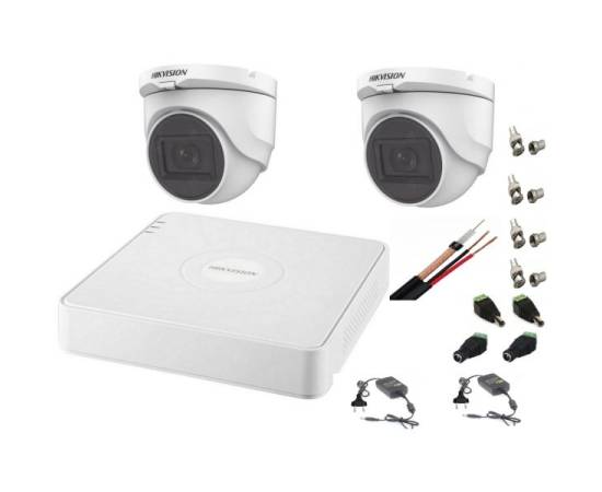 Sistem supraveghere interior  audio-video hikvision 2 camere turbo hd 2mp dvr 4 canale