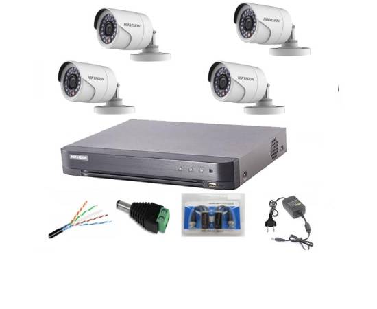 Sistem supraveghere profesional  hikvision  4 camere 2mp turbo hd ir 20m