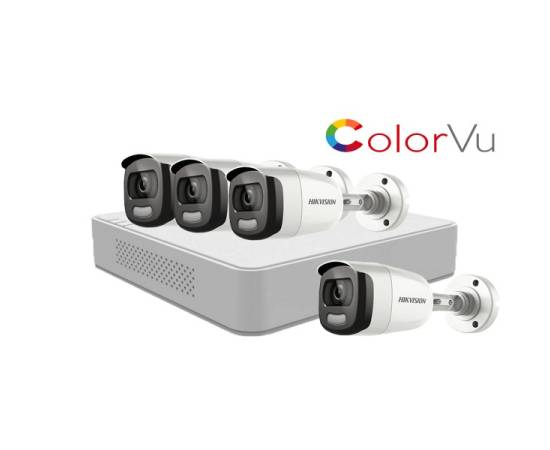 Sistem supraveghere video hikvision 4 camere 2mp  colorvu fulltime full hd