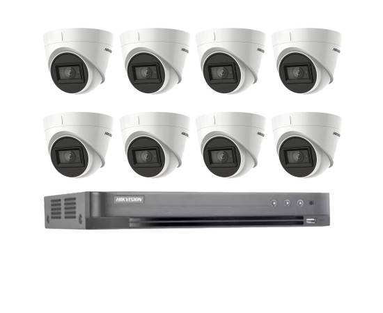 Sistem supraveghere video hikvision 8 camere 4 in 1 8mp ir 60m, dvr 8 canale 4k