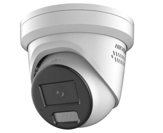 Cameră supraveghere ip colorvu cu lumină stroboscopică și avertizare sonoră dome 4 megapixeli lentilă 4mm lumină albă 30m hikvision ds-2cd2347g2lsusl4