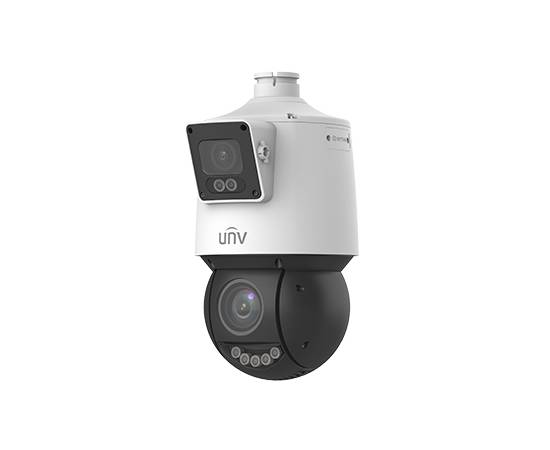 Camera de supraveghere dual-lens ip, ptz, 4mp, ir 100m&amp;wl30m, audio, alarm, poe, ip66 - unv ipc94144sfw-x25-f40c