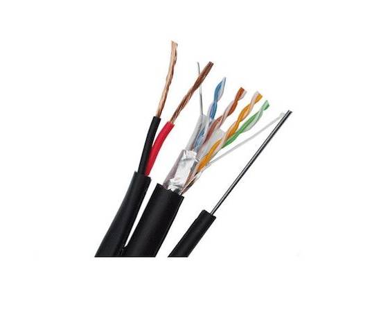 Cablu ftp 0.45mm cat 5e cu sufa 1mm si alimentare 2x0.75 mm cca