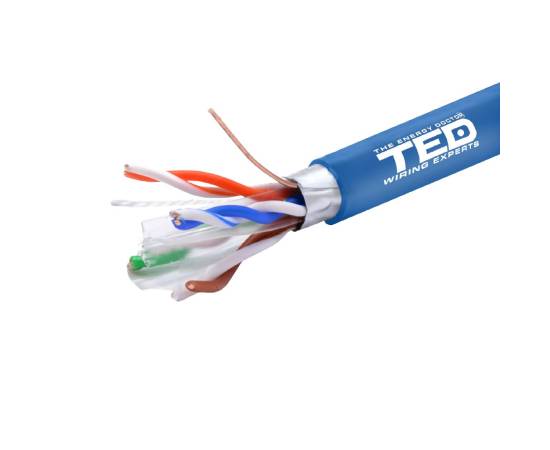 Cablu ftp cat.6 cupru integral 0,51 albastru rola 305ml ted wire expert ted002426