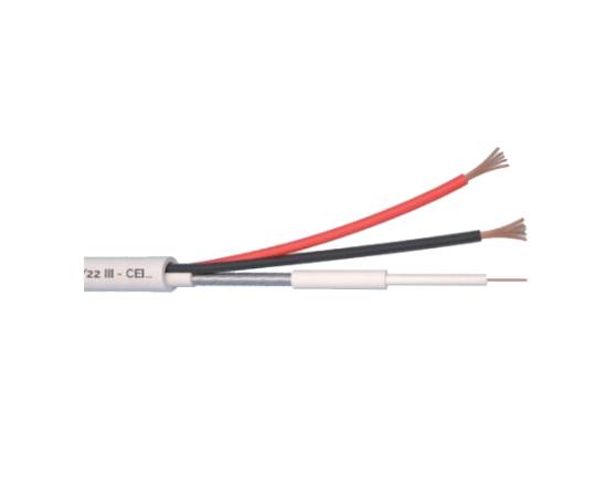 Cablu microcoaxial + alimentare 2x0.5, cupru 100%, 100m