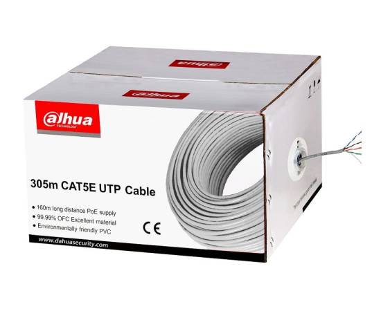 Cablu utp dahua pfm920i-5eun 100% cupru 0.45 mm cat5e, rola 305m