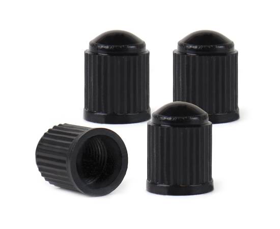 Set 4 capacele auto din plastic pentru ventil, culoare Neagra
