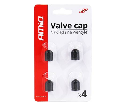 Set 4 capacele auto din plastic pentru ventil, culoare Neagra, 4 image