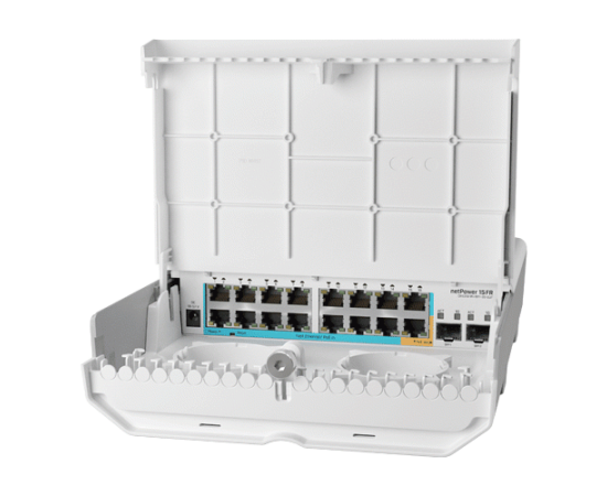 Cloud router switch outdoor 16 x 10/100mbps (15 poe inversate), 2 x sfp - mikrotik crs318-1fi-15fr-2s-out, 4 image