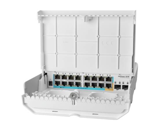 Cloud router switch outdoor 16 x 10/100mbps (15 poe inversate), 2 x sfp - mikrotik crs318-1fi-15fr-2s-out, 8 image