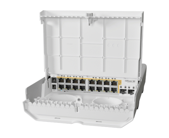 Cloud router switch outdoor 16 x gigabit poe-out, 2 x sfp+ - mikrotik crs318-16p-2s+out