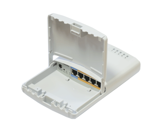 Router powerbox de exterior, 5 x fast ethernet, 4 x poe, routeros l4 - mikrotik rb750p-pbr2