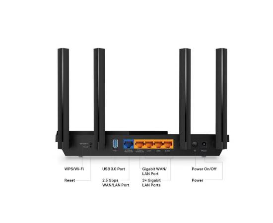 Router wireless tp-link archer ax55 pro, ax3000, dual-band, wi-fi 6, onemesh supported, homeshield, 2.5 gbps port