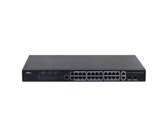 Switch  cu 24 porturi gigabit poe, 2 porturi gigabit dahua pfs4226-24gt-370