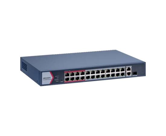 Switch 24 porturi poe 100mbps, 1 x gigabit rj45, 1 x gigabit combo, management - hikvision ds-3e1326p-ei-m