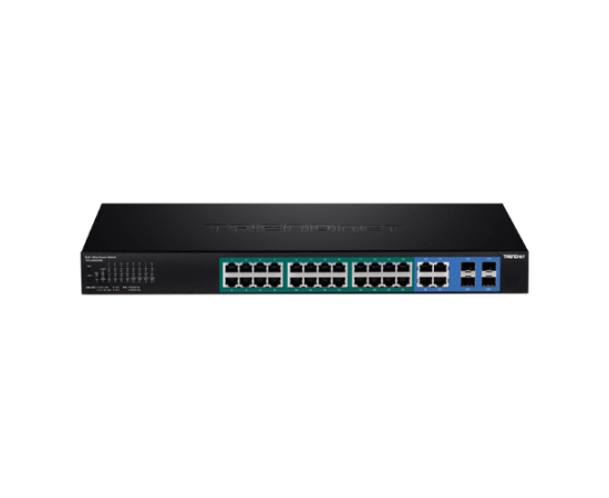 Switch 28 porturi gigabit web smart, 24 x poe+, 4 x gigabit/sfp - trendnet tpe-2840ws