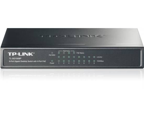 Switch 4 porturi poe 4000 mac 1000 mbps tp-link - tl-sg1008p, 2 image