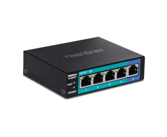 Switch 5 porturi gigabit poe+ 35w - trendnet te-gp051