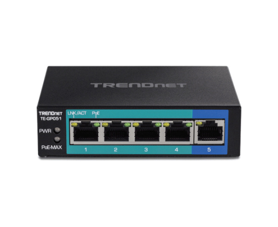 Switch 5 porturi gigabit poe+ 35w - trendnet te-gp051, 3 image