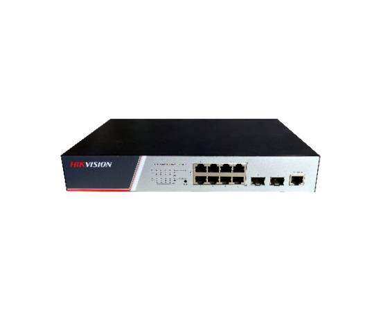 Switch cu 8 porturi 336 gbps 130w, poe hikvision ds-3e2510p(b)