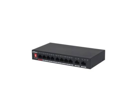 Switch dahua pfs3010-8et-96-v2, poe 8 porturi, 2x gigabit, 96w