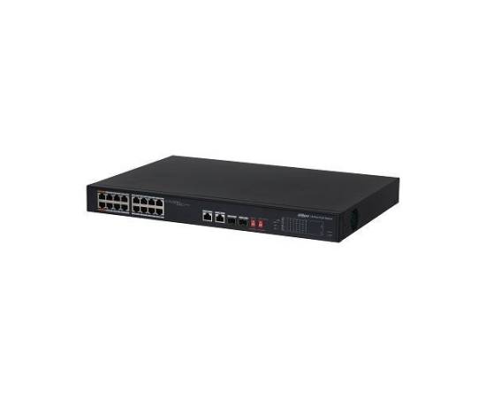 Switch dahua pfs3218-16et-135 16 porturi poe + 2 port gigabit + 2 sfp combo, 135w, poe watchdog