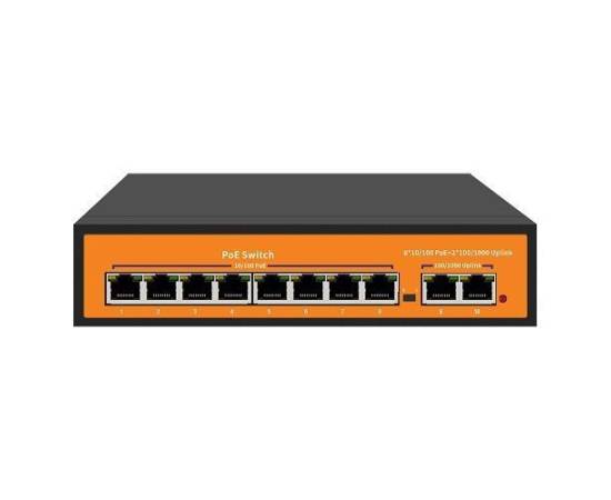 Switch poe 8 porturi 10/100+2x100/1000mbps, 250m max 96w nps08f2gbe