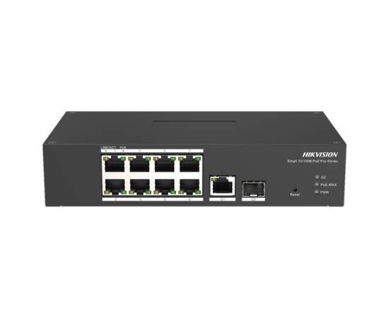 Switch smart managed 8 porturi poe, 2 porturi uplink sfp/rj45 - hikvision - ds-3t1310p-si-hs