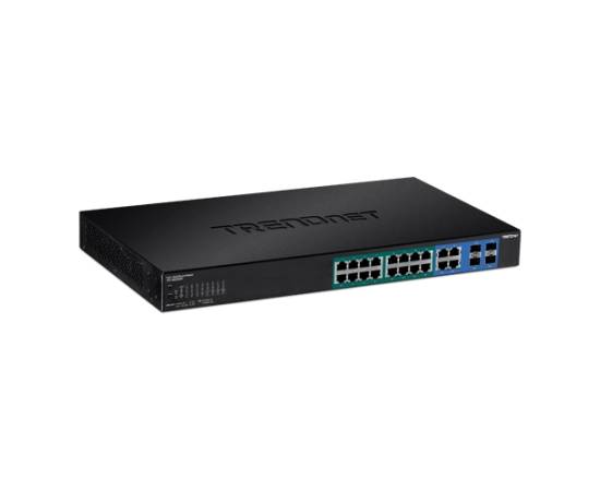 Switch web smart, 16 x gigabit poe+, 4 x gigabit/sfp, putere 370w - trendnet tpe-1620wsf