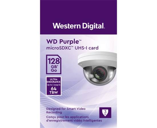 Card microsd 128gb'seria purple ultra endurance - western digital wdd128g1p0c, 2 image