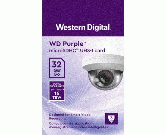 Card microsd 32gb'seria purple ultra endurance - western digital wdd032g1p0c, 2 image