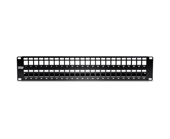 Patch panel ecranat 48 porturi blank keystone 2u - trendnet tc-kp48s