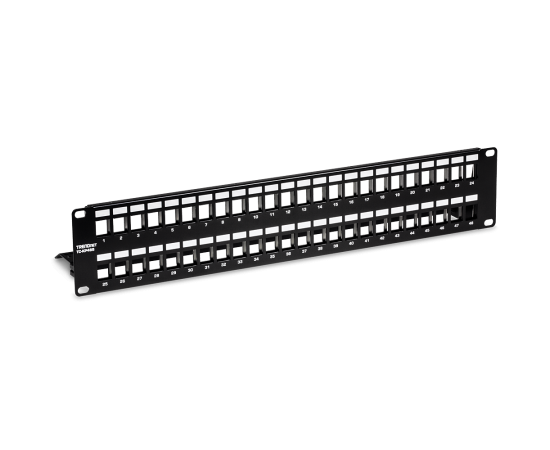 Patch panel ecranat 48 porturi blank keystone 2u - trendnet tc-kp48s, 2 image