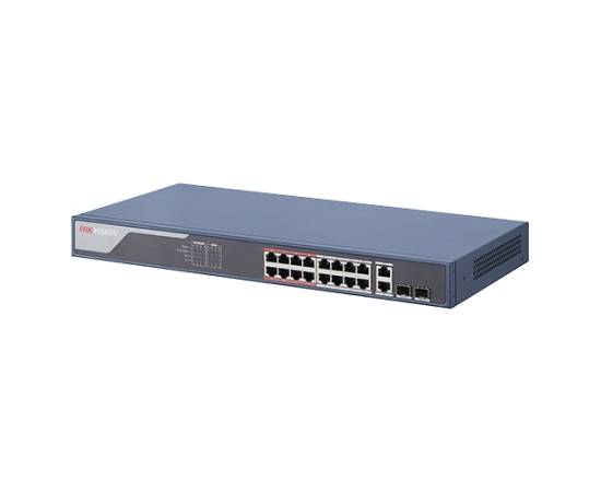 Switch 16 porturi poe 100mbps, 2 port uplink gigabit, smart management - hikvision ds-3e1318p-ei, 2 image