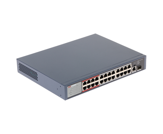 Switch 24 porturi poe, 2 porturi uplink - hikvision