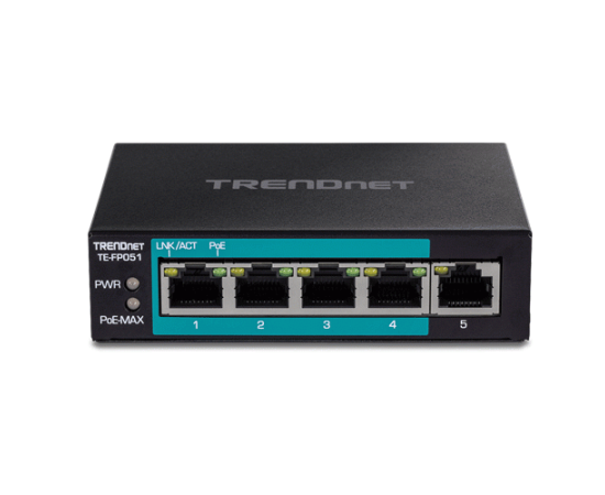 Switch 4 porturi fast ethernet long range 250m poe+ 60w'1 port fast ethernet - trendnet te-fp051, 2 image