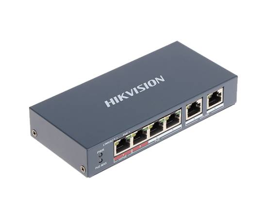 Switch 4 porturi poe+, 2 porturi uplink - hikvision