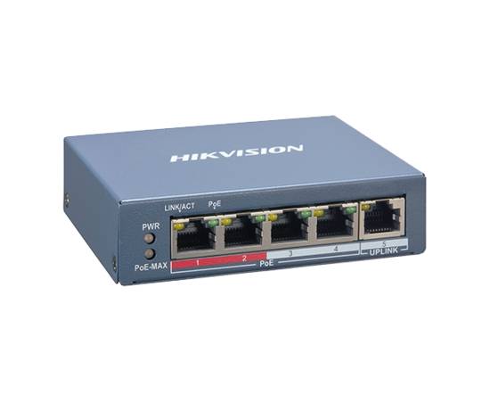 Switch 4 porturi poe, 1 port uplink rj45, smart management - hikvision ds-3e1105p-ei, 2 image