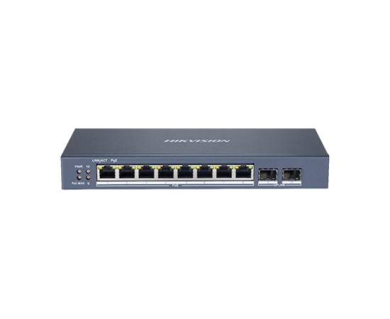 Switch 8 porturi gigabit poe, 2 port sfp uplink, smart management - hikvision ds-3e1510p-si
