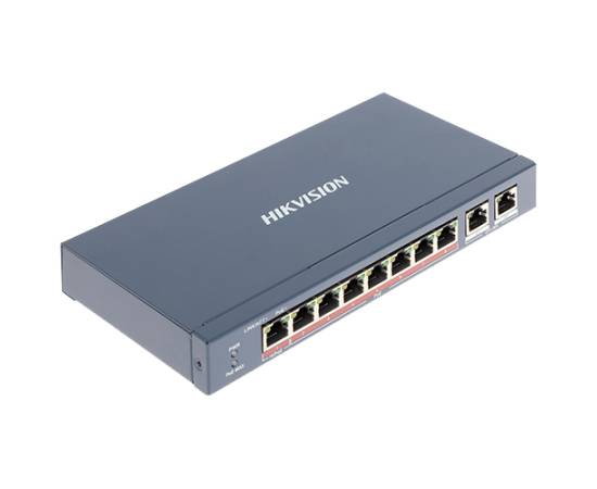 Switch 8 porturi poe+, 2 porturi uplink - hikvision