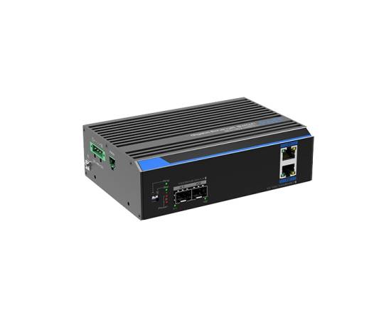 Switch industrial 2 porturi gigabit hpoe'2 porturi uplink sfp/rj45 - utepo utp7202ge-poe