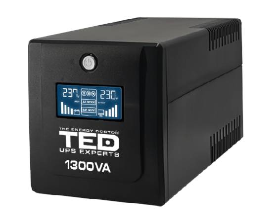 Ups 1300va / 750w lcd line interactive cu stabilizator 4 iesiri schuko ted ups expert ted001580